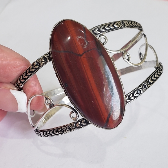 Red Jasper gemstone, 925 silver bracelet - Picture 14 of 16